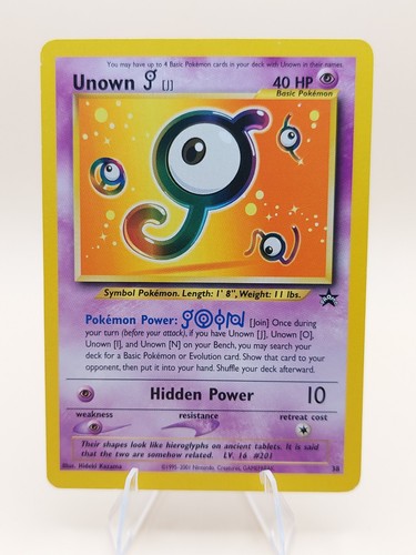 Unown J Pokemon Black Star Promo #38 WOTC 2001
