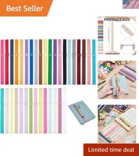 34 Colors Elastic Bookmarks, Notebook Elastic Strap 15mm Wide Planner Bookmar...