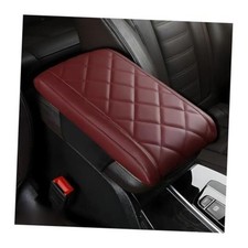 1.97 Inch Memory Foam Center Console Armrest Pad Nappa leather, Wine Red
