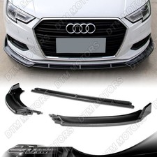 For 2017-2020 Audi A3 Carbon Fiber Look Front Bumper Body Kit Spoiler Lip 3pcs For 2017-2020 Audi A3 Carbon Fiber Look Front Bumper Body Kit Spoiler Lip 3pcs