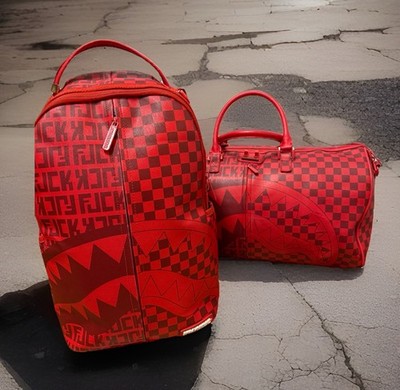 RARE SPRAYGROUND DUFFEL & BACKPACK  SET VINI VIDI VICI RED SHARK - SOLDOUT 4EVER