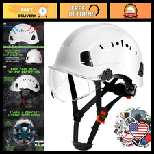 Hard Hat with Visor  Chin Strap, ANSI Z89.1 Safety Helmet for Construction Work