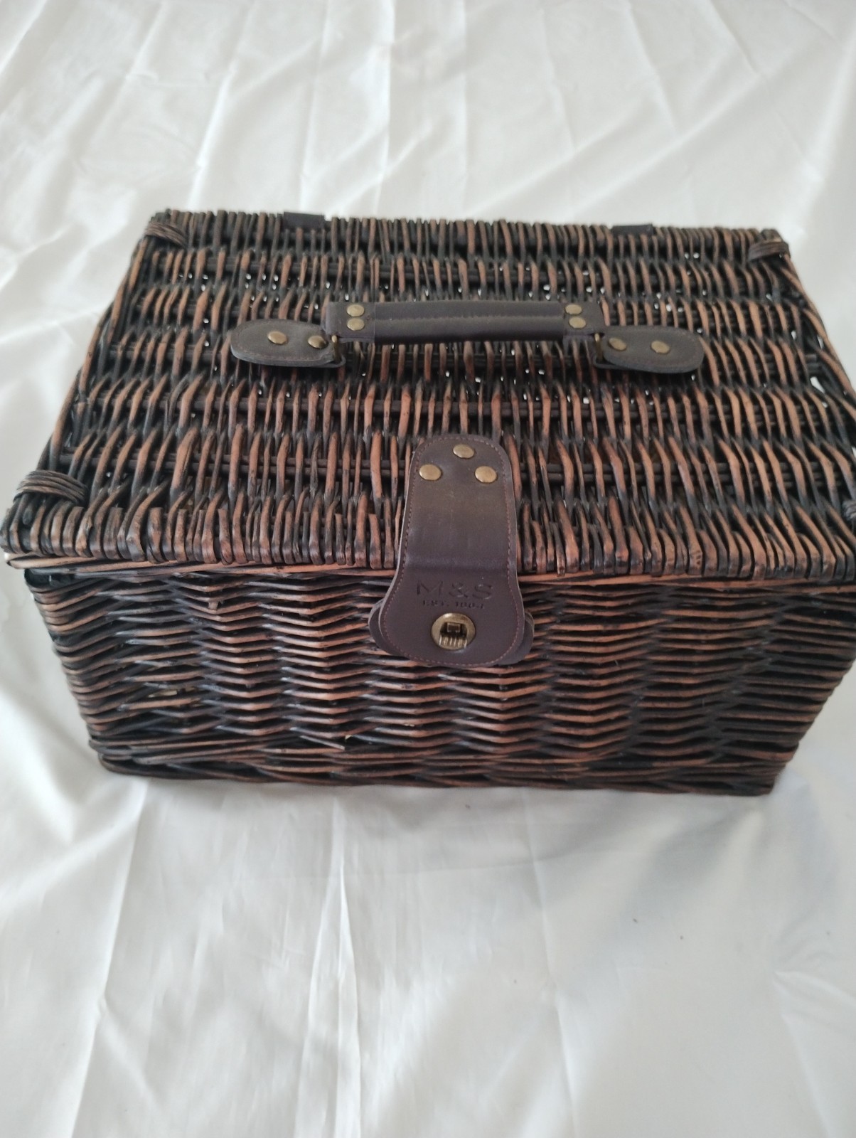 M&S Christmas Hamper Basket/Storage Wicker Basket