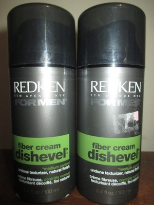 2x REDKEN for Men Dishevel Fiber Cream Medium Control 3.4 oz