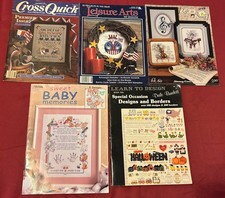 Mixed Lot Of 5 Vintage Rare Cross Stitch Magazines / Books