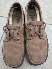 Barbour Mens Boat Shoes UK 7 Brown 'Arron' Leather Lace Up Casual Shoes