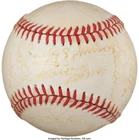 BASEBALL GREATS SIGNED BALL ERNIE BANKS BOB GIBSON BURLEIGH GRIMES ED MATHEWS +