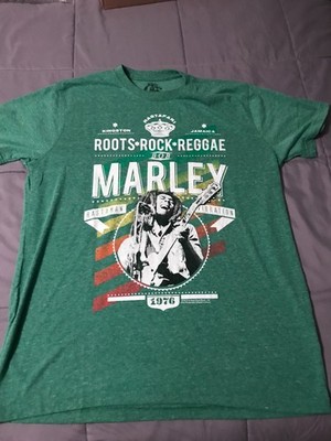 Bob Marley Roots Rock Reggae Catch A Fire Brand Short Sleeve Shirt Men s XL