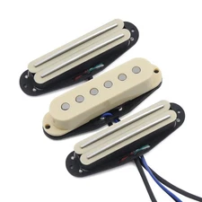 FLEOR Cream Hot Dual Rail /Single Coil/ Dual Rail Set fit ST SSS Guitar Pickup
