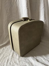 Vintage brown faux snake skin Small Ladies 1950s suitcase / valise