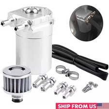 Oil Catch Can Kit Baffled Reservoir Tank With Breather Filter Universal Aluminum