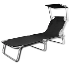 Sun Lounger Folding Polyester Outdoor Garden Seating Chair Furniture vidaXL