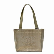 Chanel Choco Bar Leather 2Way Shoulder Bag Women White One Size