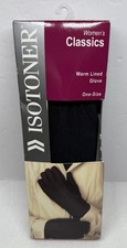 Isotoner Women's Classics Warm Lined One-Size Black Gloves  NEW