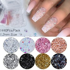 1440pcd/pack Crystal Flat Back Acrylic Rhinestones Gems 15 colors 1.2mm