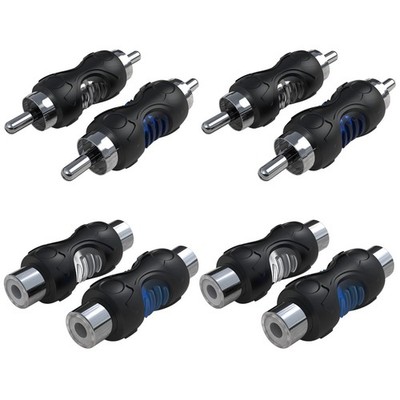 RECOIL RCC-K8 RCA Female to Female Couplers & RCA Male to Male Adapters, 2 Kits