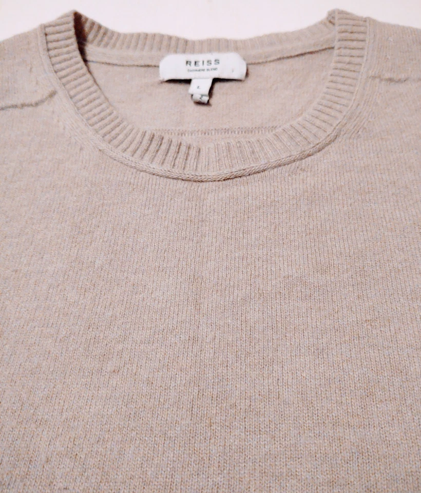 Suéter de manga larga gris claro REISS para mujer cuello redondo lana/cachemira (L) Foto 2 de 4