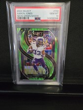 2024 Panini Select - Premier Level Aaron Jones #102 Neon Green Shock Prizm /499