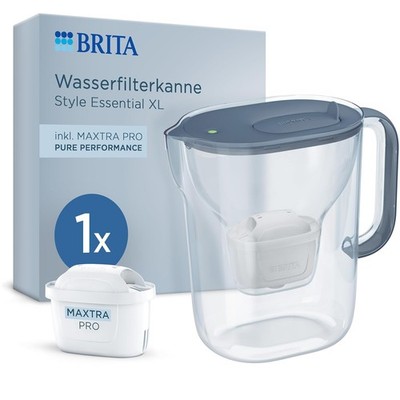 BRITA Wasserfilter Kanne MAXTRA Style Essential XL blau, 1x Pure Performance