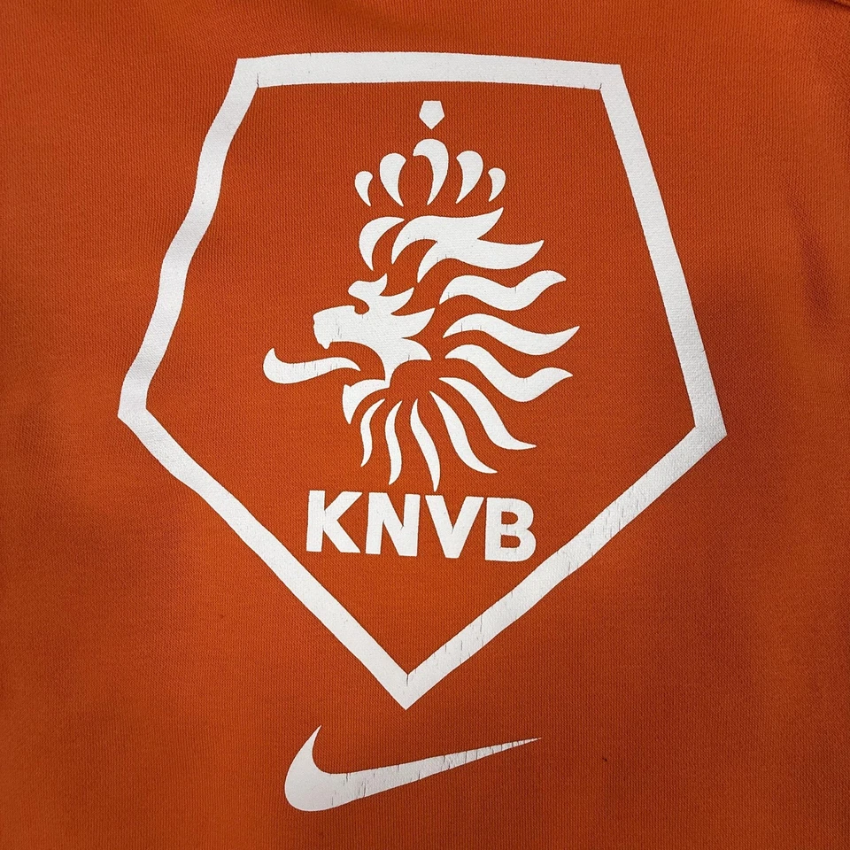 Países Bajos KNVB Sudadera con Capucha Para Hombres Mediana Naranja Nike Fútbol Sudadera Pullover Foto 3 de 4