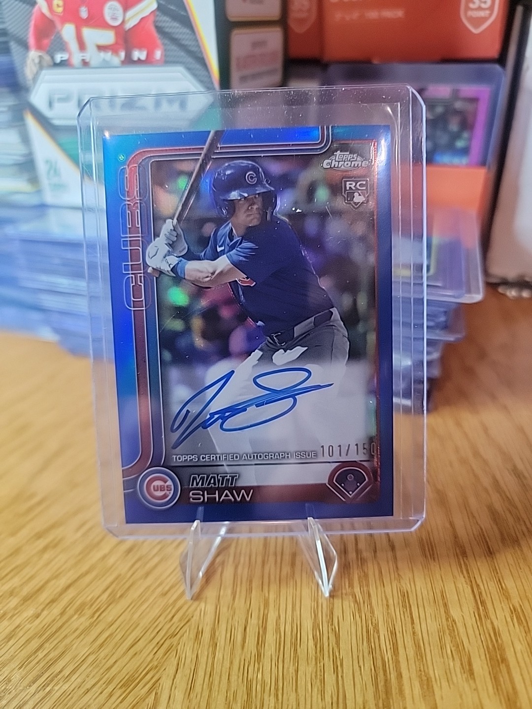 2025 Topps Chrome - Rookie Autographs Matt Shaw #RA-MS Blue Refractor /150