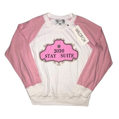 Wildfox Stay Suite 2020 color block sleeve fiona crewneck