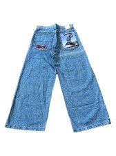 Vintage Y2K 1990  s Lee Pipes Wide-Leg Boys Jeans Embroidered Pocket