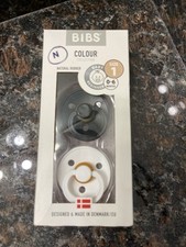 BIBS Pacifiers Size 1 Back White Color Collection BPA-Free Baby Pacifier Denmark
