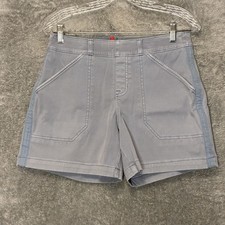 Spanx Womens Stretch Twill Shorts M Mountain Blue Utility Outdoors Comfy Sporty