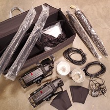 Calumet CE1552 Travelite 750ws 2 Head Studio Strobe Kit Bowens Mount Case
