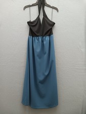 Chelsea28 Women's A-line Maxi S Blue Black Color Block Sleeveless Stylish