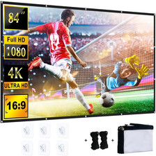 Projector Screen 84 Inch, Indoor Outdoor Projector Screen with 16:9 HD 4K Screen