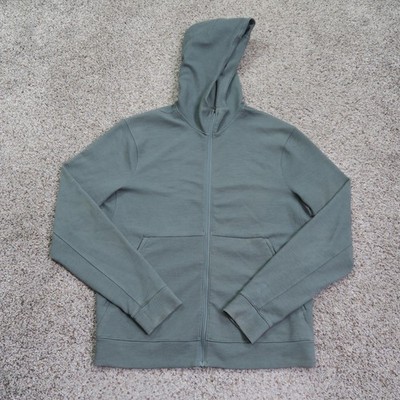 Lululemon Hoodie Mens Medium Green Shift Stitch Waffle Knit Full Zip Sweatshirt