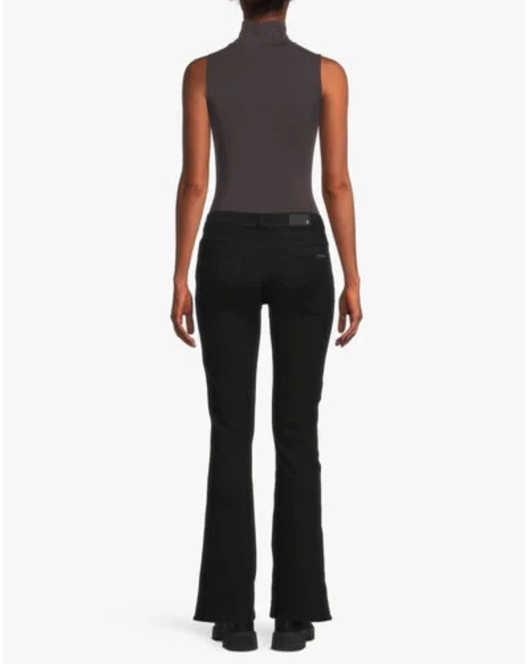 7 for all mankind Slim Evolution W27 L32 Black Boot Cut Stretch Lift Sculpt Jean - Image 4 of 4