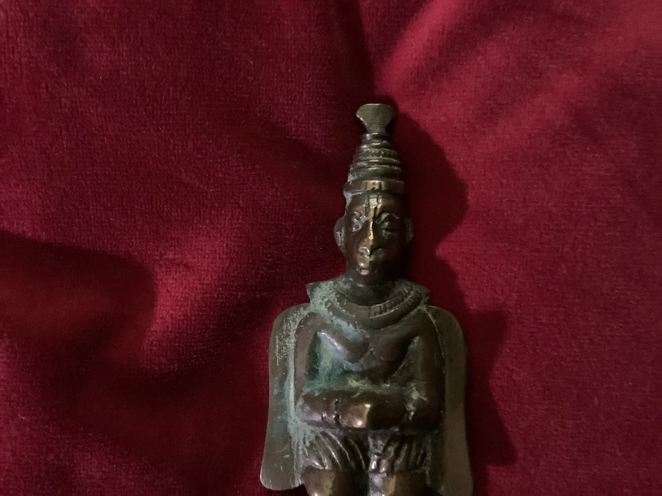 Vintage Garuda Hanuman Indian Double Faced Hindu Ghanta Puja Bell - Image 3 of 4