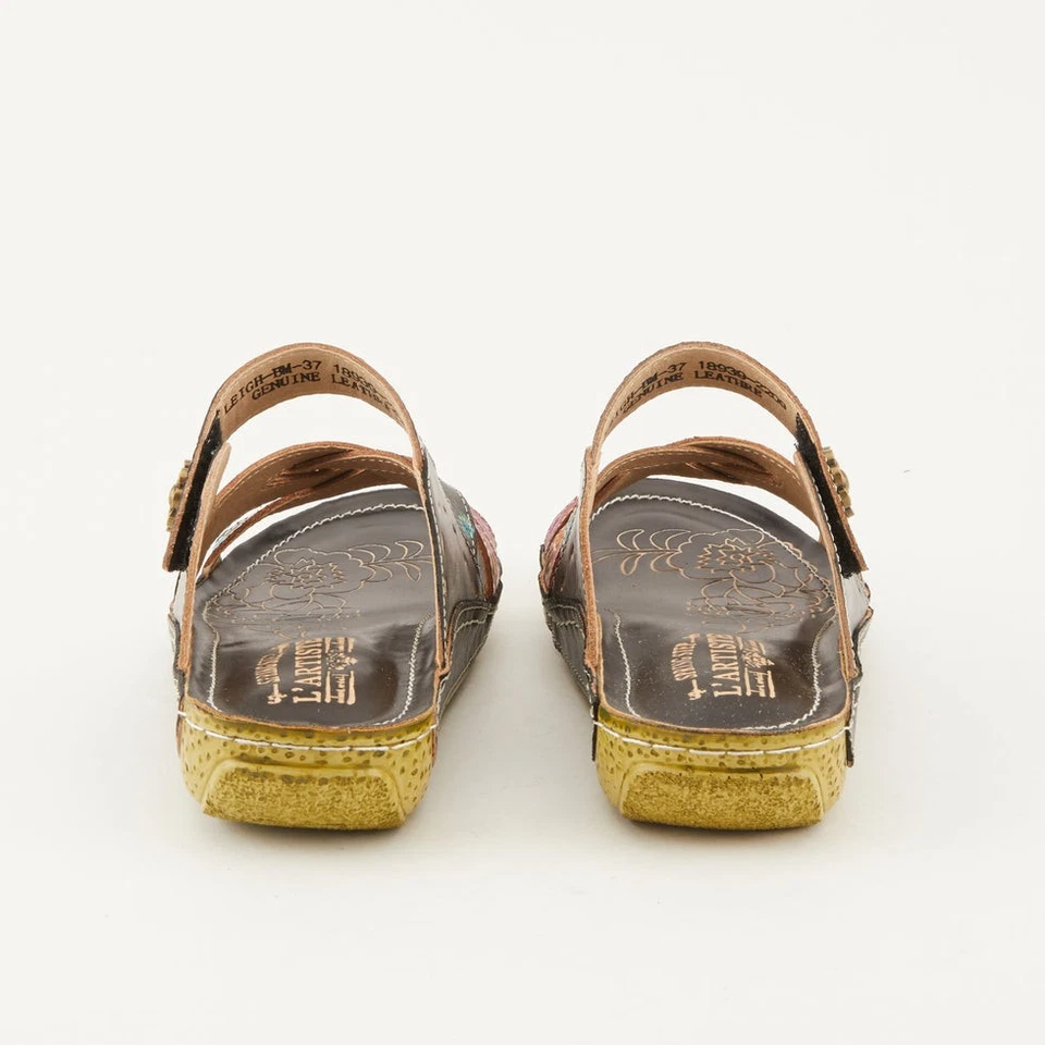 L'Artiste by Spring Step Womens Hand Painted Leather Slides Sandals EU 38 - Image 4 of 4