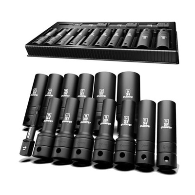 14-Piece 1/2 14PCS 1/2'' Drive Impact Socket Set (Metric - Without Storage Box)