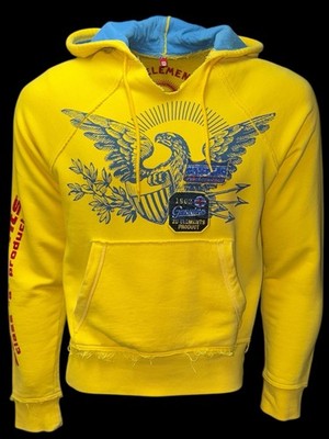 ZU+ELEMENTS mens designer hoodie yellow size M