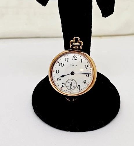 ANTIQUE ELGIN 418 7J MECHANICAL 3/0S GP OF PENDANT POCKET WATCH,RUNS