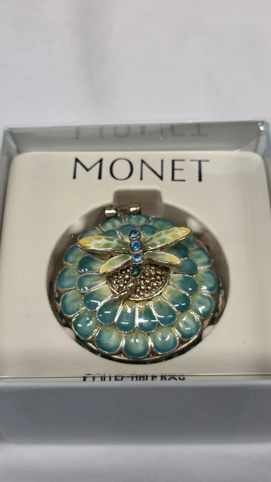 MONET  "DRAGONFLY"  Collectible Enamel Keepsake Trinket Box  - Image 4 of 4