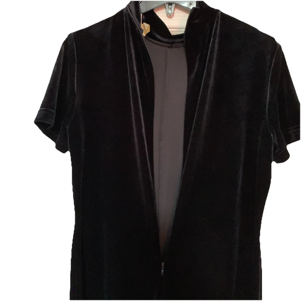 Mono informal de terciopelo esquinero para mujer talla XL negro manga corta EE. UU. Foto 2 de 4