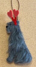 WOLFHOUND / DEERHOUND  with a HEART HEADBAND - Part needle felted DOG