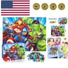 Puzzles for Kids Ages 4-6,100 Piece Puzzles for Kids Ages 4-8 in a Metal Box,...