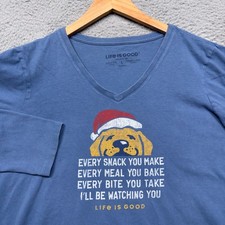 Life Is Good Shirt Womens Large Dog Every Sna...