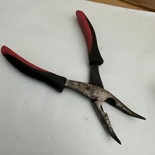 Vintage Ace Hardware Angle Curved Offset Needle Nose W/ Cutter 8” Pliers Spring