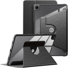 Case for Samsung Galaxy Tab A9+ Plus 11” 2024, Clear Hard PC Back, 360° Swivel