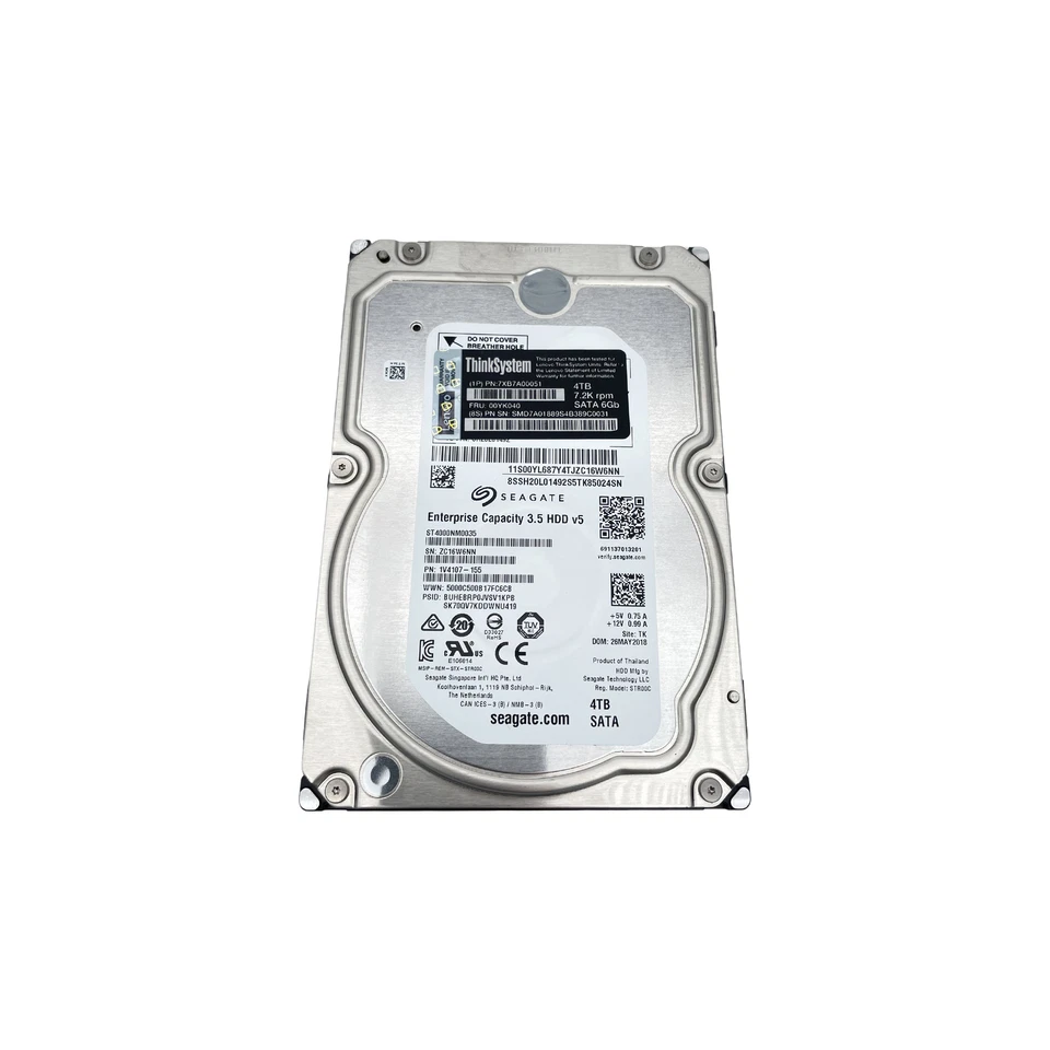 Seagate ST4000NM0035 Exos 7E8 4TB 3,5" SATA III 6GBs 7200RPM 128MB Enterprise - Bild 2 von 3