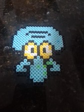 Squidward Handmade Perler Bead Art