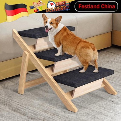Foldable Outdoor Steps Non-slip Dog Stairs Carpeted Ramp Ladder (Third Layer)