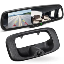 Tailgate Handle Backup Reverse Camera with 4.3 inch Rear View Mirror Monitor ...